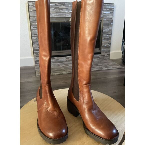 Born Galdot Tall Brown Boots Soft Leather Brown Cuero Size 9.5  NWOB Chelsea - Picture 5 of 7